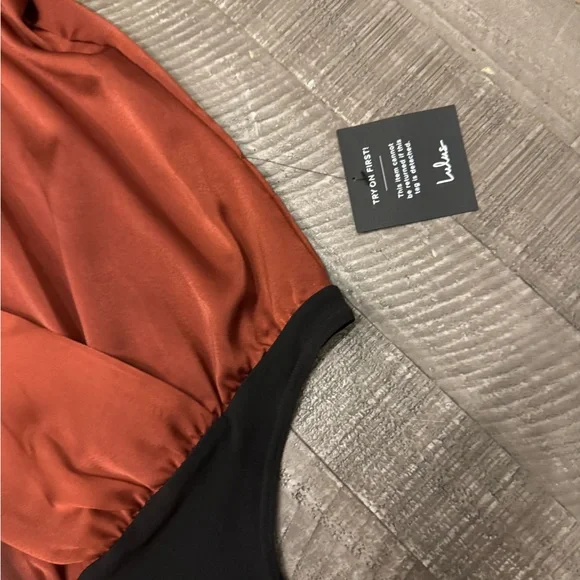 Lulu's Terracotta and Black Bodysuit size M - Picture 2 of 5